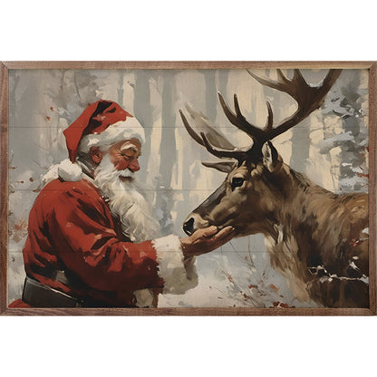 Santa Claus With Reindeer