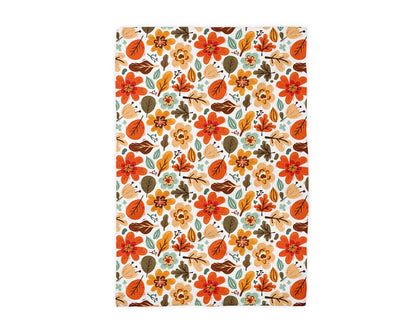 Fall Floral Waffle Weave Kitchen Towel | Autumn Flower