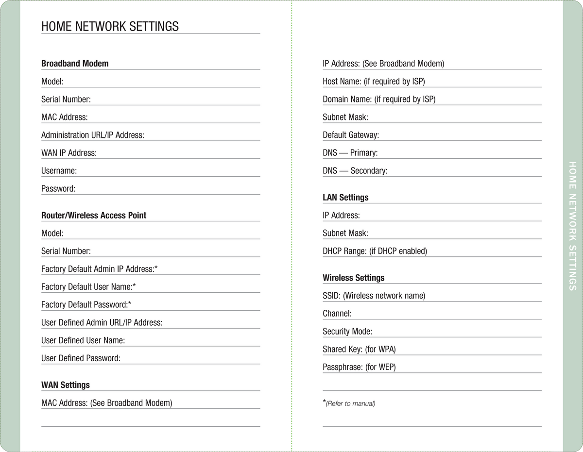 Eucalyptus Internet Address &amp; Password Logbook