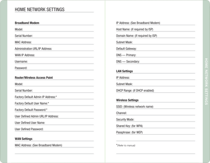 Eucalyptus Internet Address &amp; Password Logbook