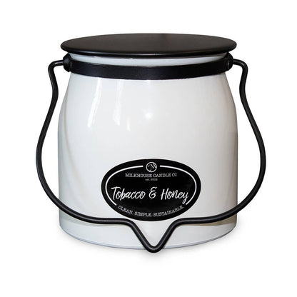 16 oz Butter Jar Candle: Tobacco &amp; Honey