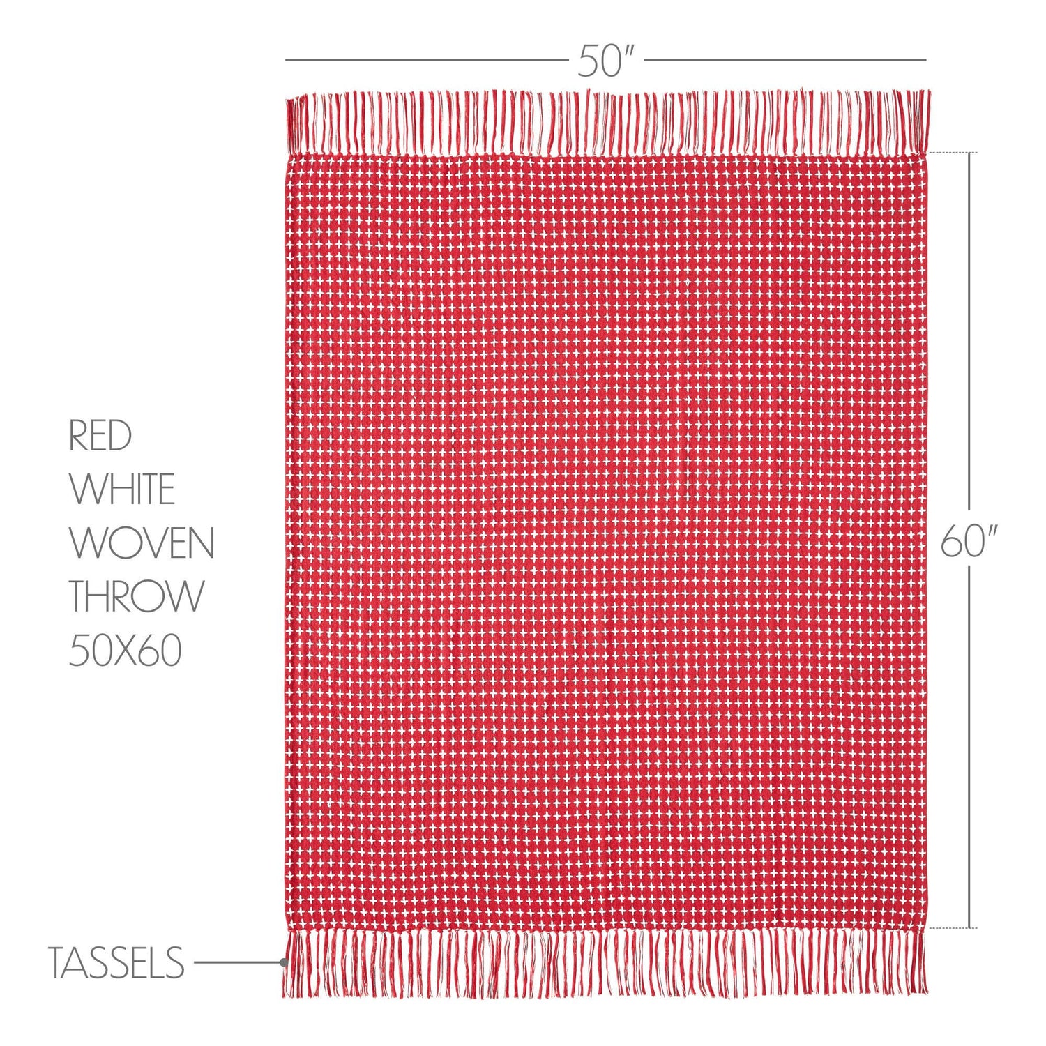 Red Woven Throw Blanket with Fringe – Gallen Collection