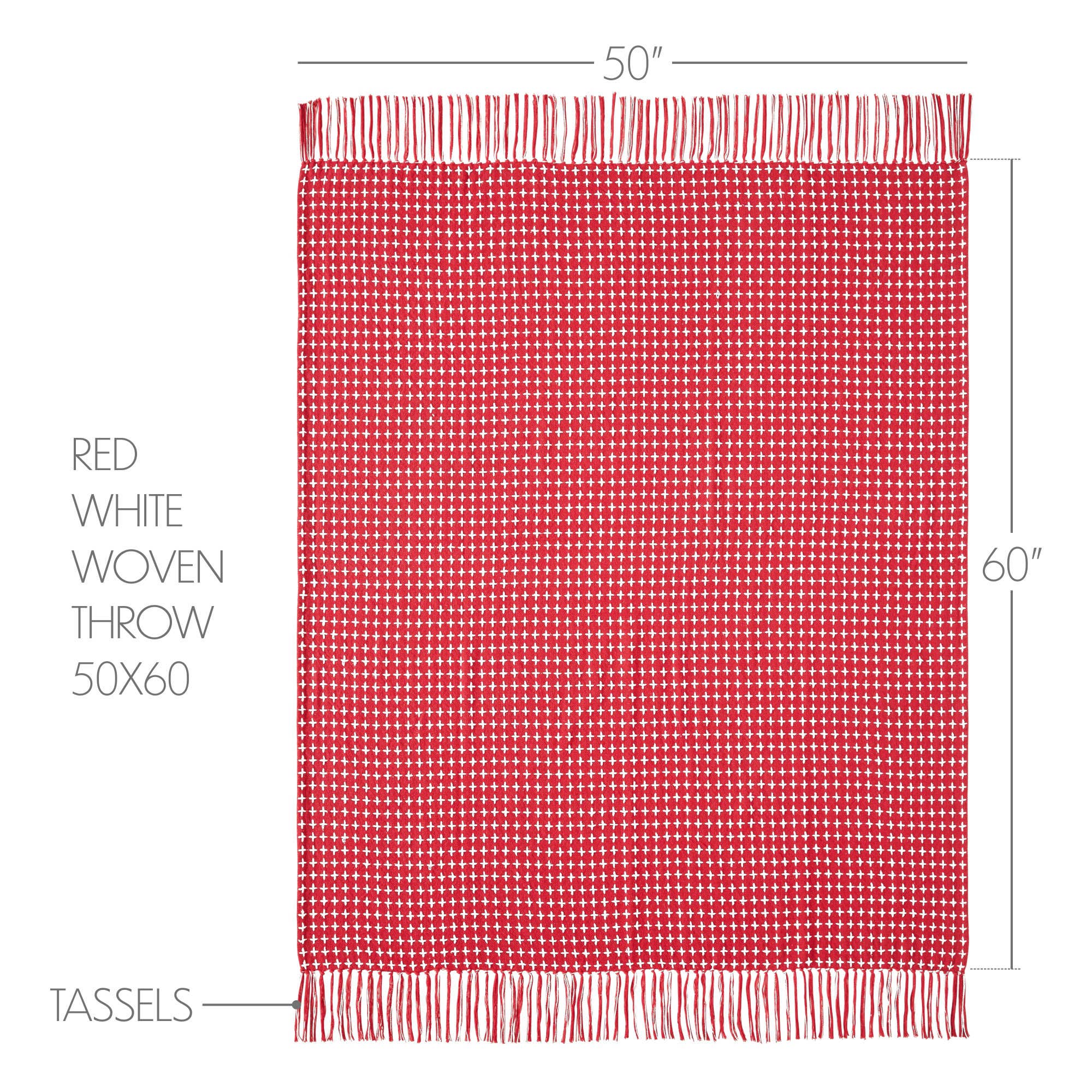 Red Woven Throw Blanket with Fringe – Gallen Collection