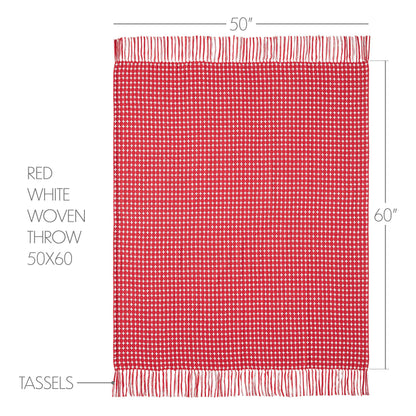 Red Woven Throw Blanket with Fringe – Gallen Collection