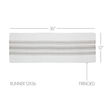 Antique White Stripe Dove Grey Indoor/Outdoor Runner 12x36