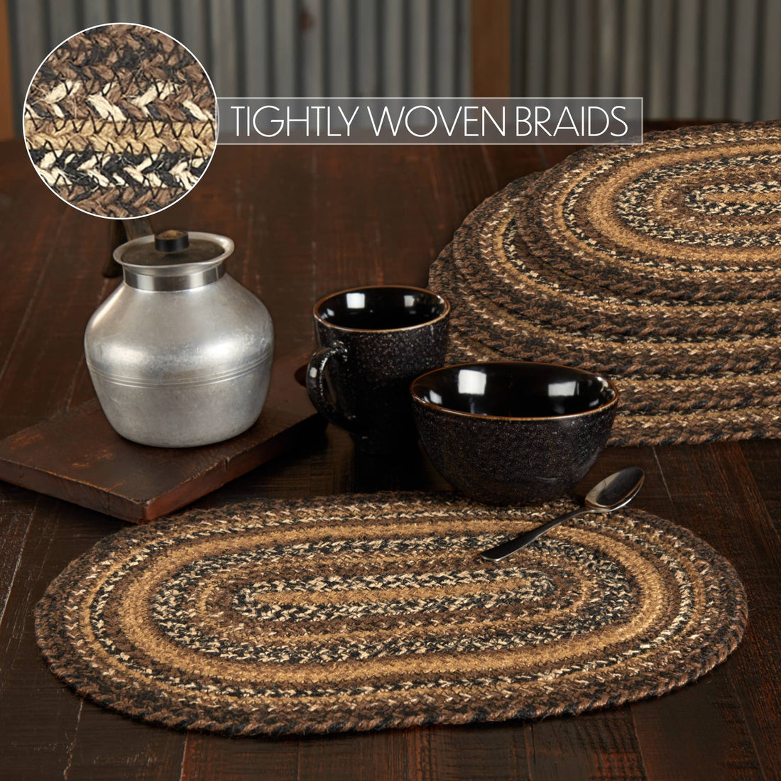 Espresso Jute Oval Placemat