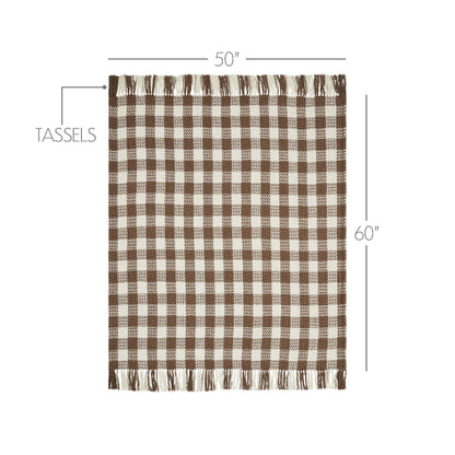 Cocoa Brown Heritage Check Throw