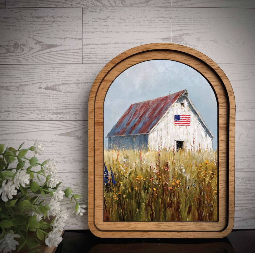 Arch Frame Art Print July 4th Barn