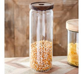 Acacia Wood Lid Glass Jar
