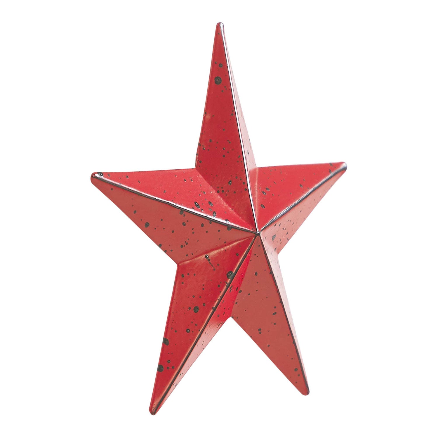 Metal Star Speckled Barn Red Distressed 4x4