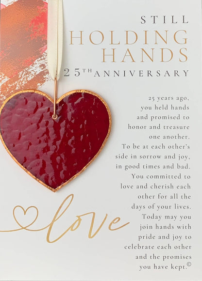25th Anniversary Gift: USA Made Glass Anniversary Heart 7732