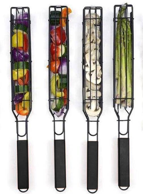 Outset Non-Stick Kabob Grill Basket, Set 4