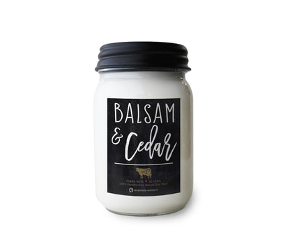 13 oz Mason Jar Christmas Candle: Balsam &amp; Cedar