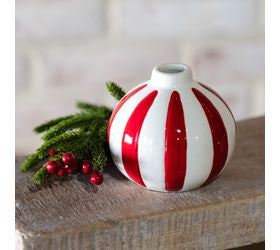 Red/White Stripe Vase