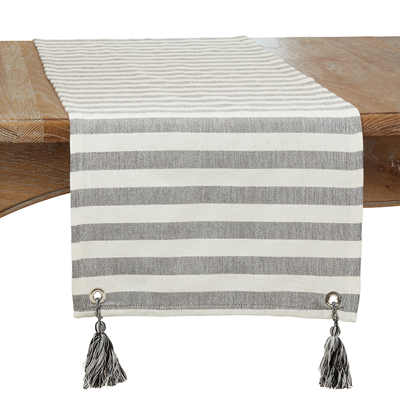 Striped Tassel Runner