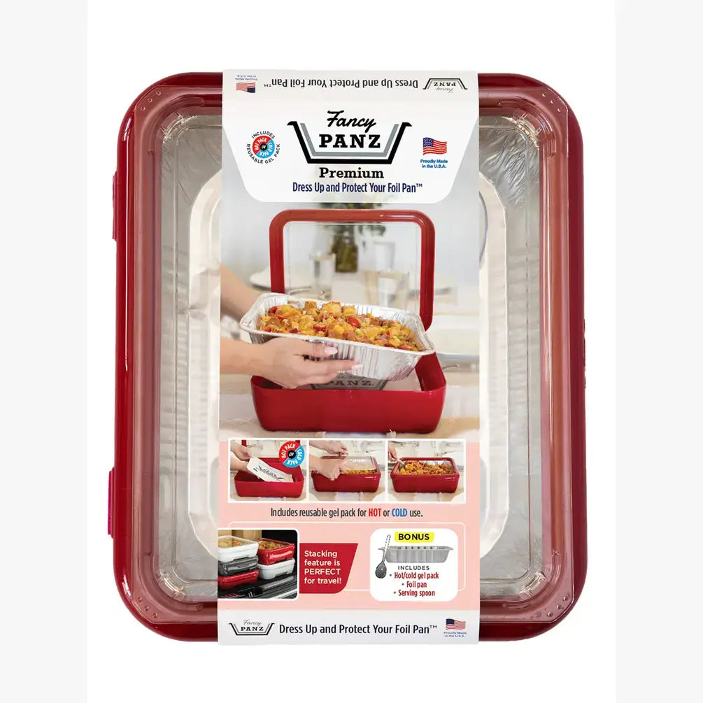 Premium Set - Pan Frame w/ Lid &amp; Hot or Cold Gel Pack - Red