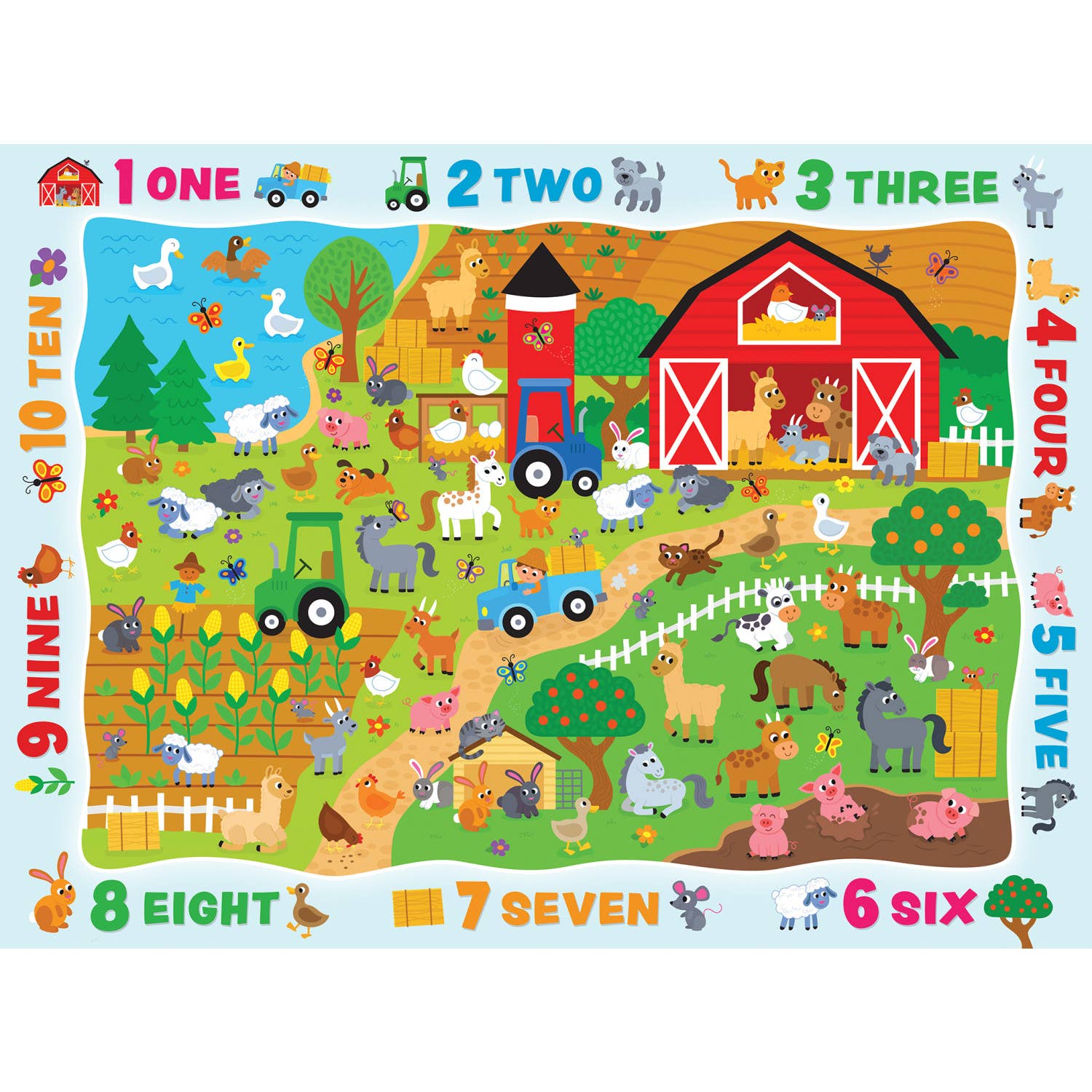 Hide &amp; Seek - Counting on the Farm 48 Piece Puzzle