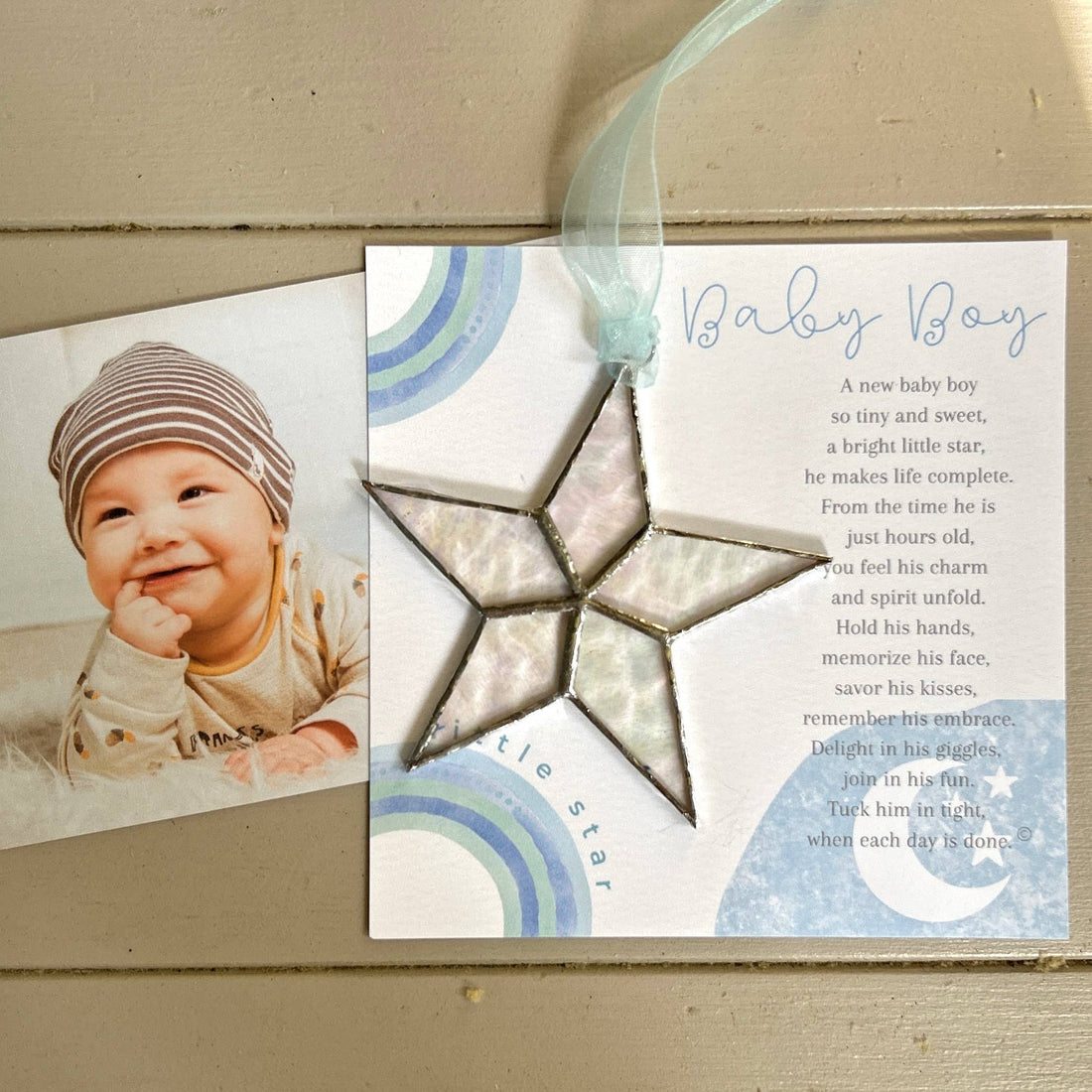 Little Star Baby Boy Stained Glass Star