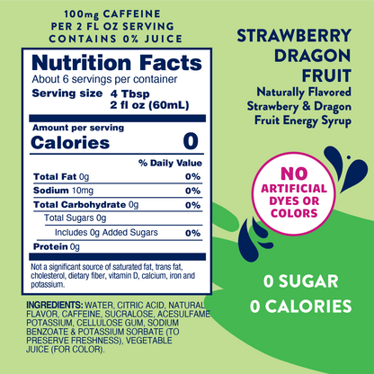 Strawberry Dragon Fruit Energy Syrup - Sugar Free