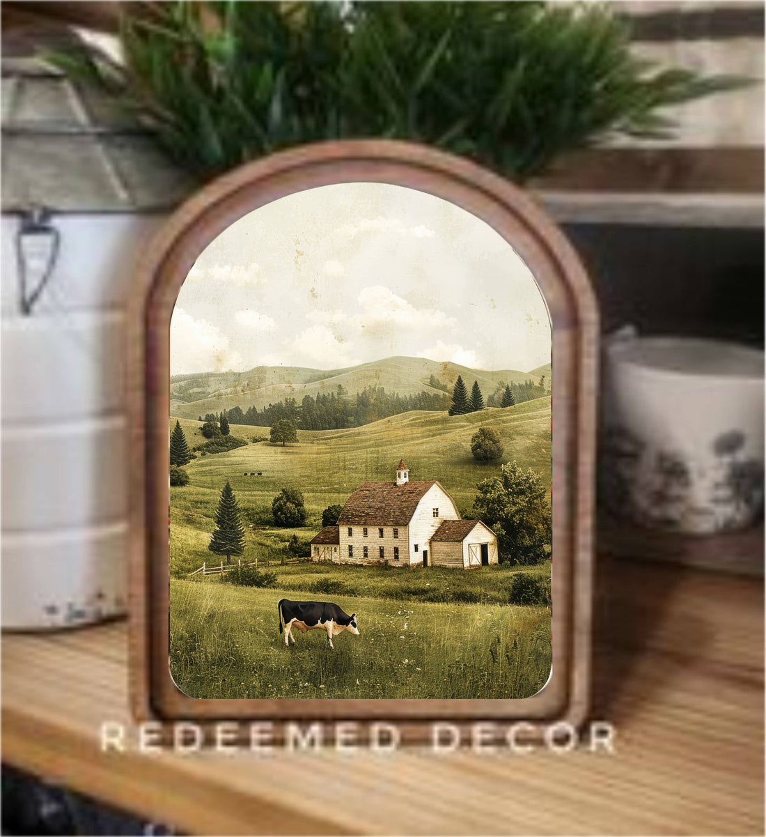Arch Top Country Farmhouse Framed Art