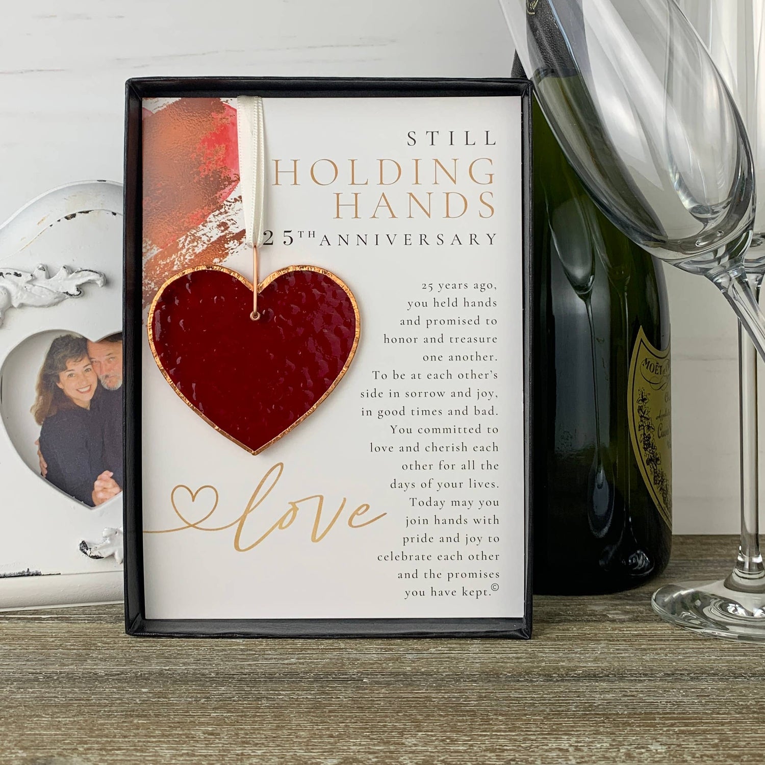 25th Anniversary Gift: USA Made Glass Anniversary Heart 7732