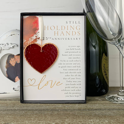 25th Anniversary Gift: USA Made Glass Anniversary Heart 7732