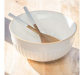 Ceramic Bowl w/ Utensils