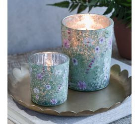 Green Floral Candle Holder