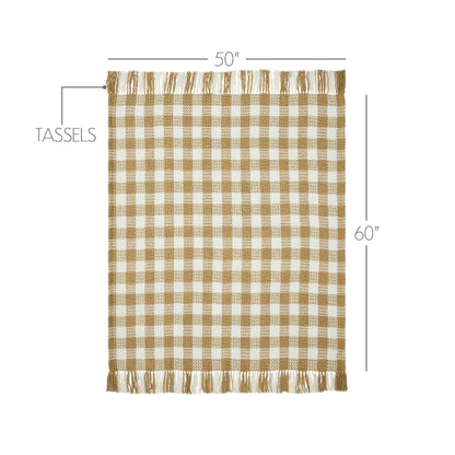 Golden Wheat Heritage Check Throw