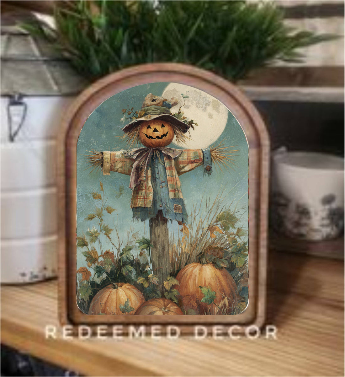 Arch Top Scarecrow Framed Art