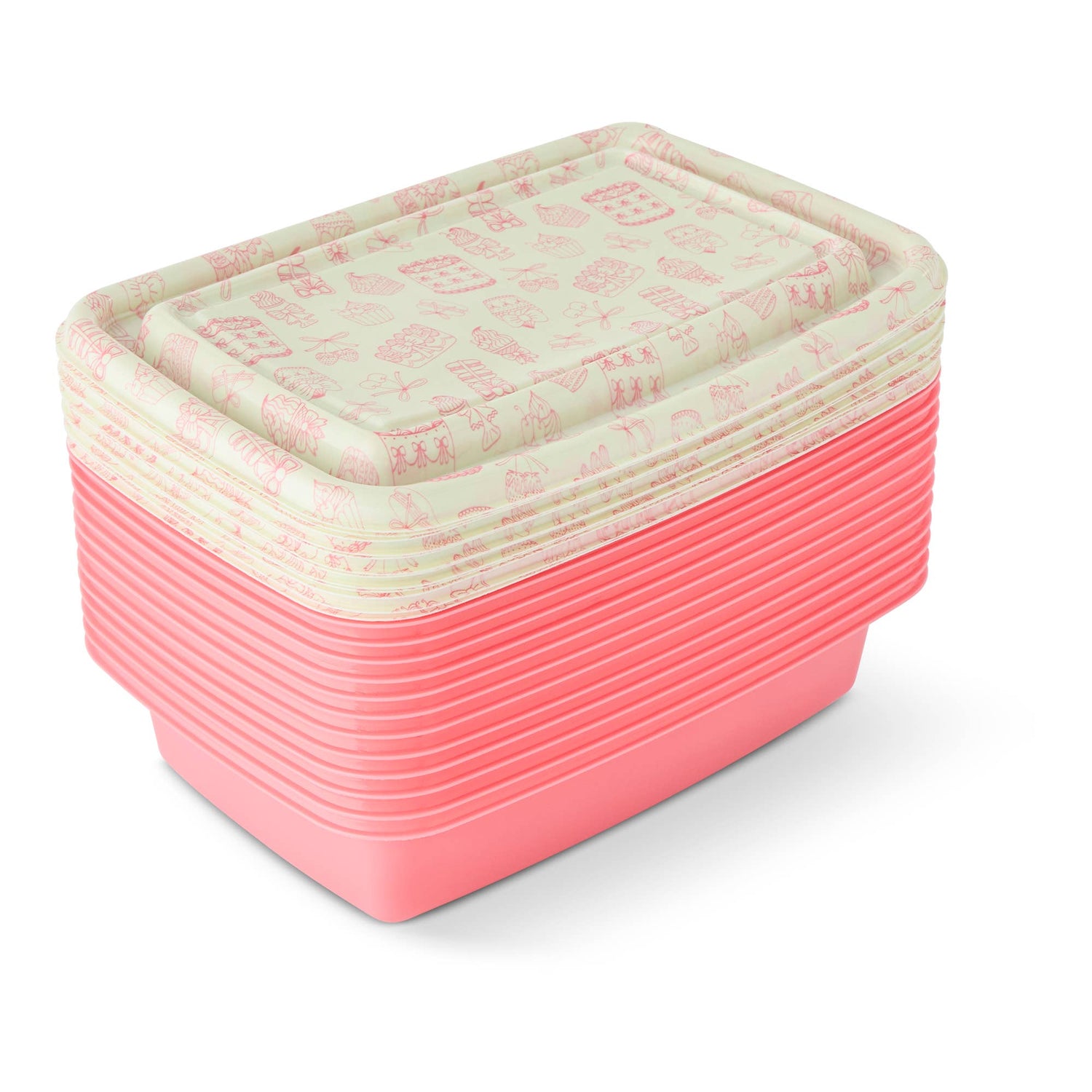 24pc Food Storage Set Plastic - Coquette Bakery
