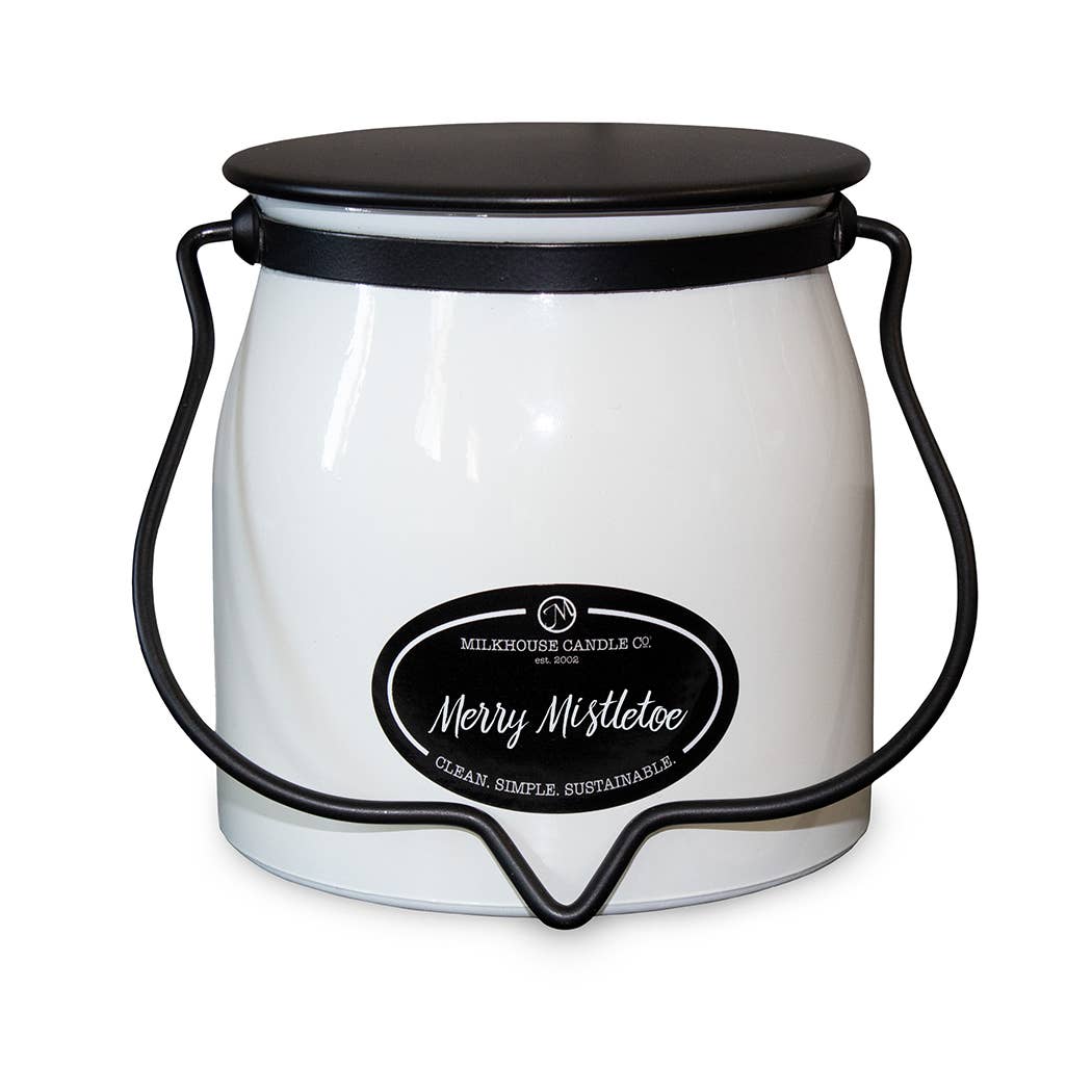 Merry Mistletoe: 16 oz Butter Jar