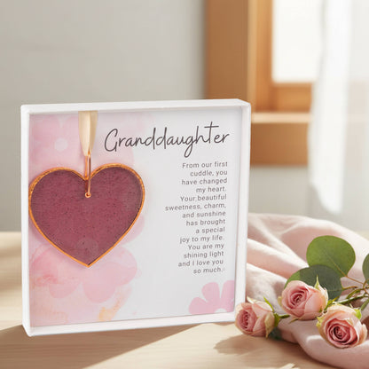 Granddaughter Keepsake Gift – Handmade Glass Heart 40463