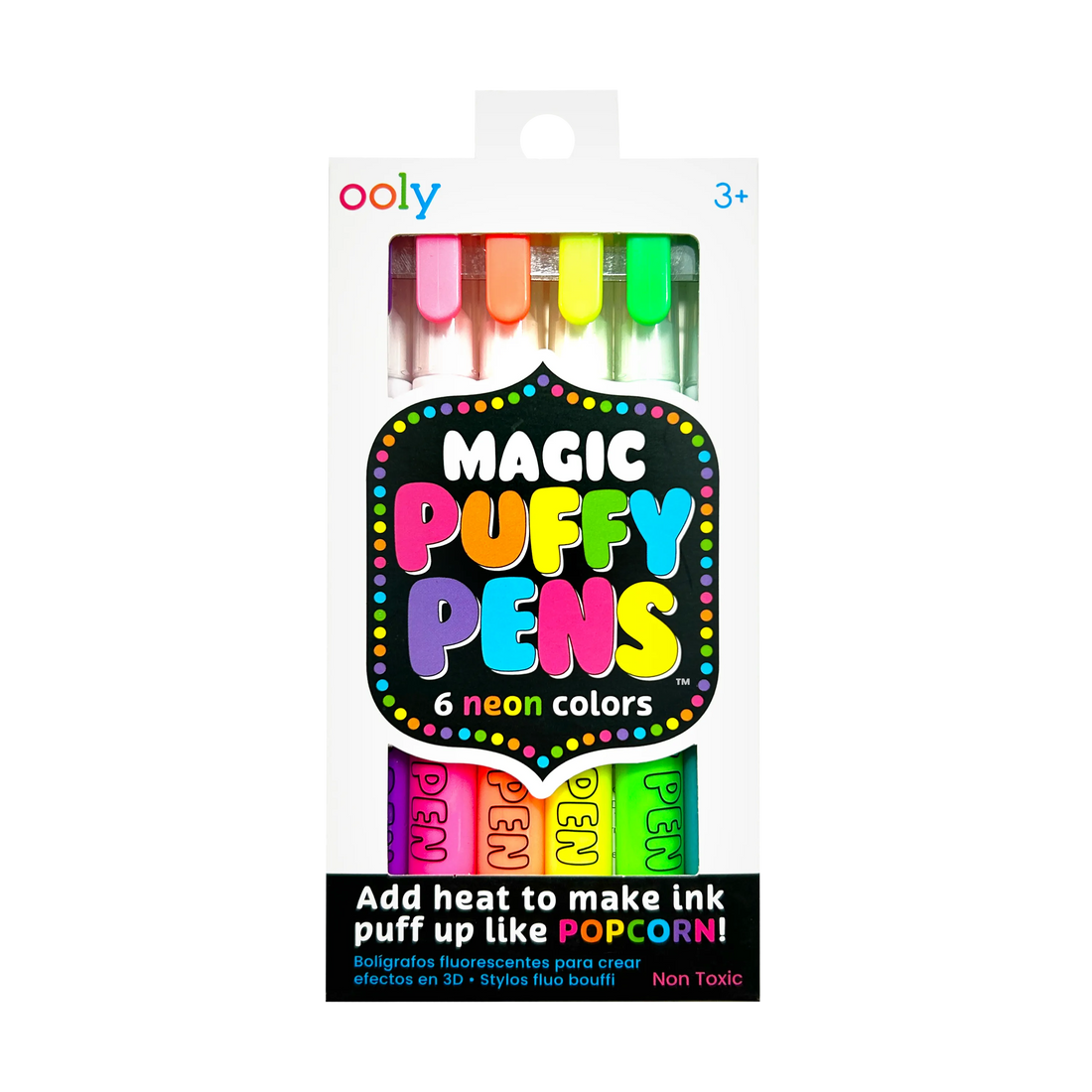 Magic Puffy Neon Pens - Set of 6