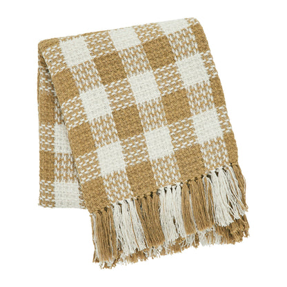 Golden Wheat Heritage Check Throw