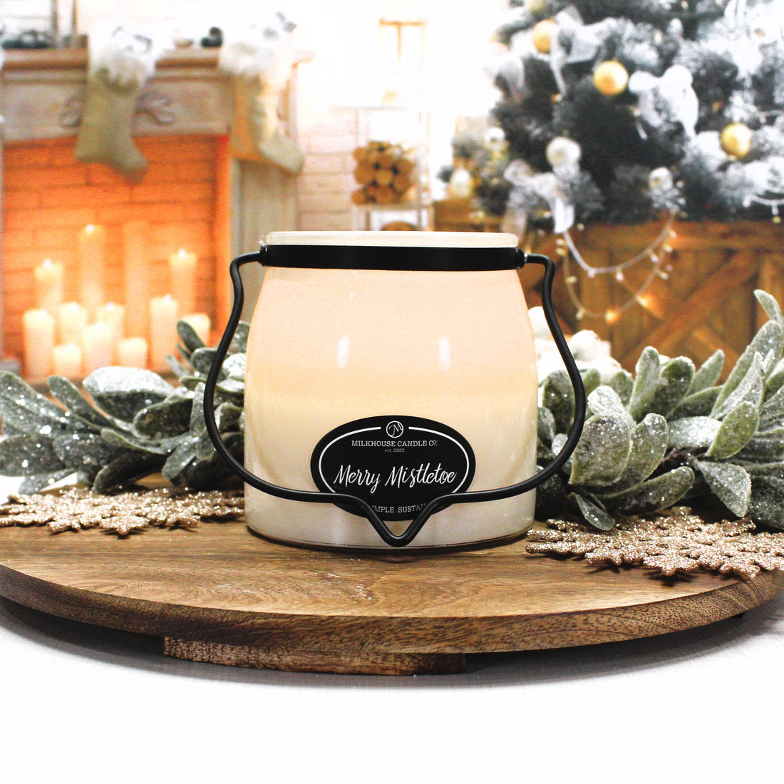 Merry Mistletoe: 16 oz Butter Jar