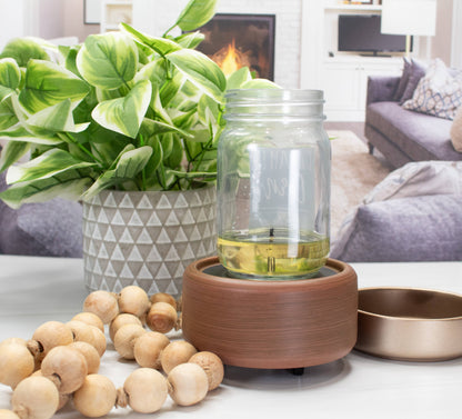 Pewter &amp; Walnut 2-in-1 Tabletop Melter