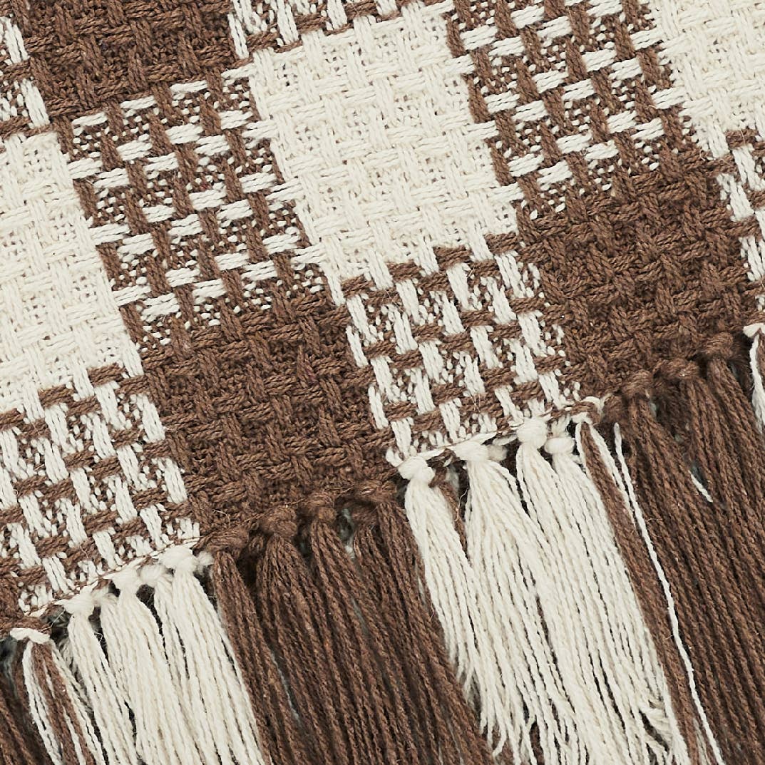 Cocoa Brown Heritage Check Throw