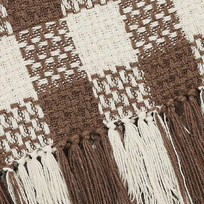 Cocoa Brown Heritage Check Throw