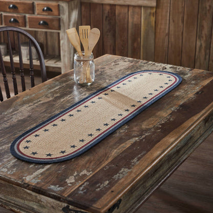 My Country Oval Runner Stencil Stars 12x48