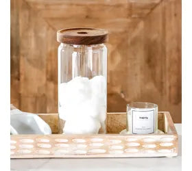 Acacia Wood Lid Glass Jar