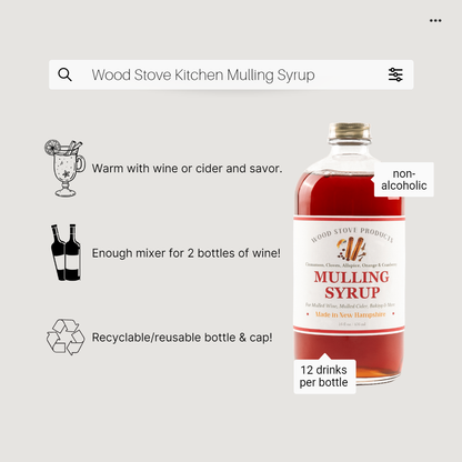Mulling Syrup, 16 fl oz - for Mulled Wine, Cider, Baking, Co