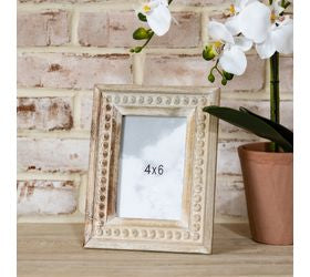 Wood Beaded Photo Frame