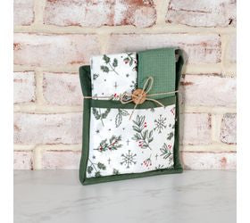 Holly Potholder/Towel Set