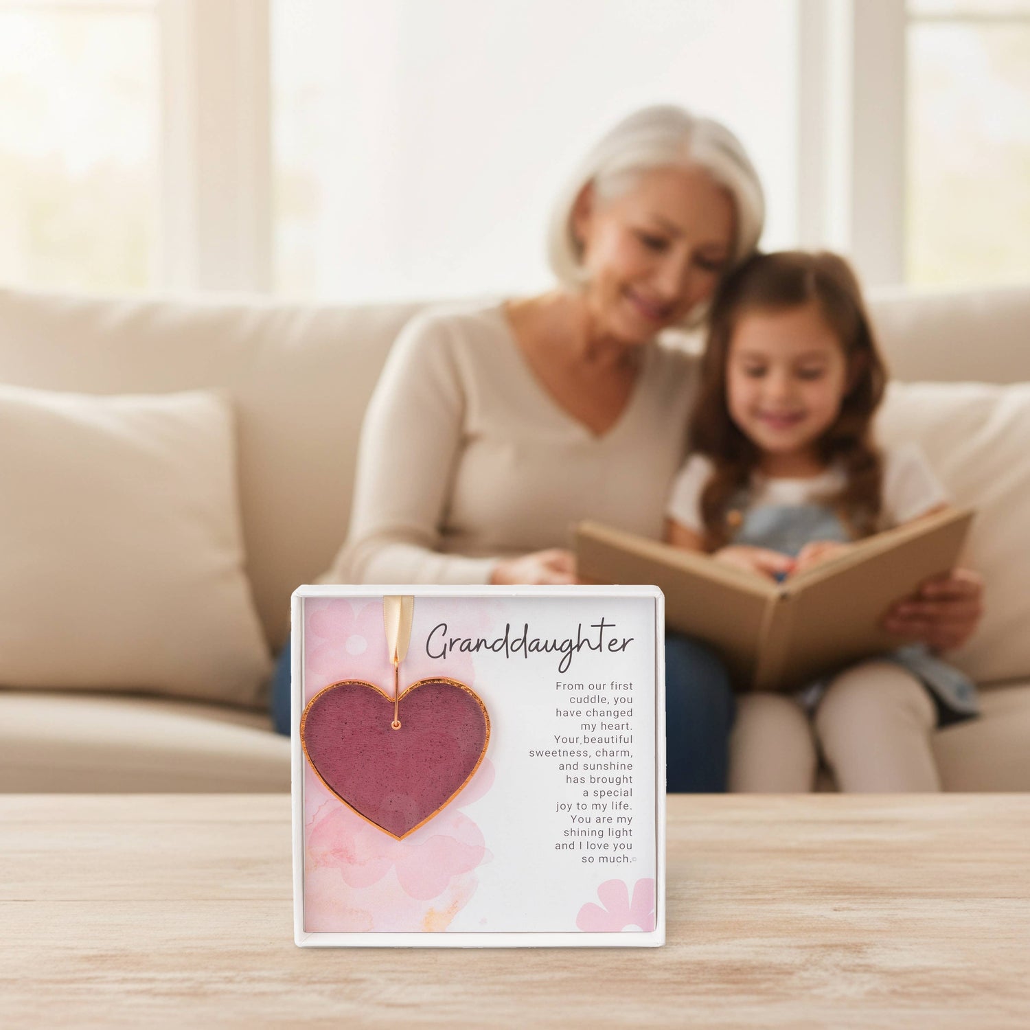 Granddaughter Keepsake Gift – Handmade Glass Heart 40463