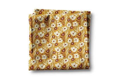 Boho Fall Floral Waffle Weave Kitchen Towel Autumn Daisy