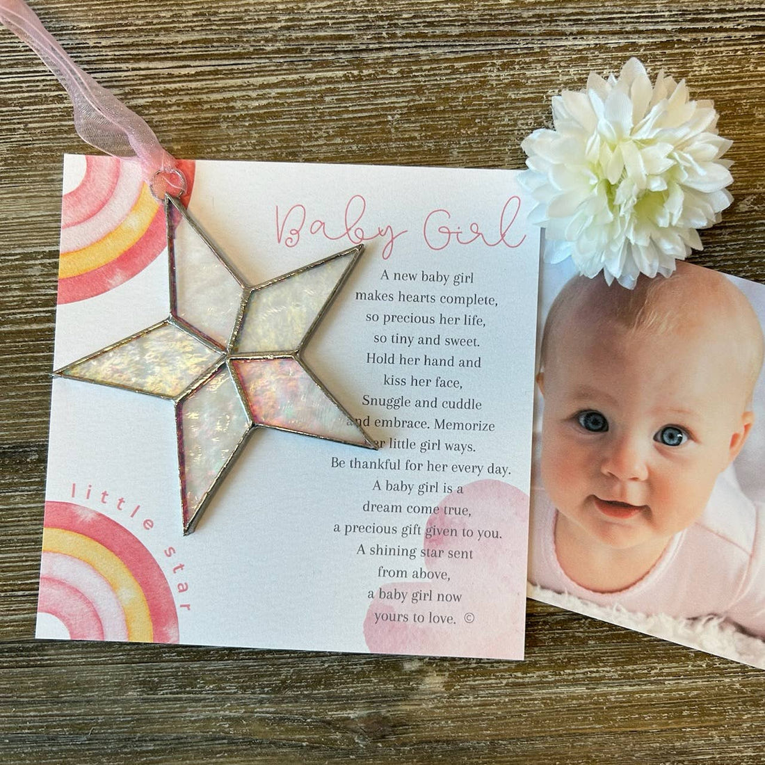 Little Star: Baby Girl Stained Glass Star