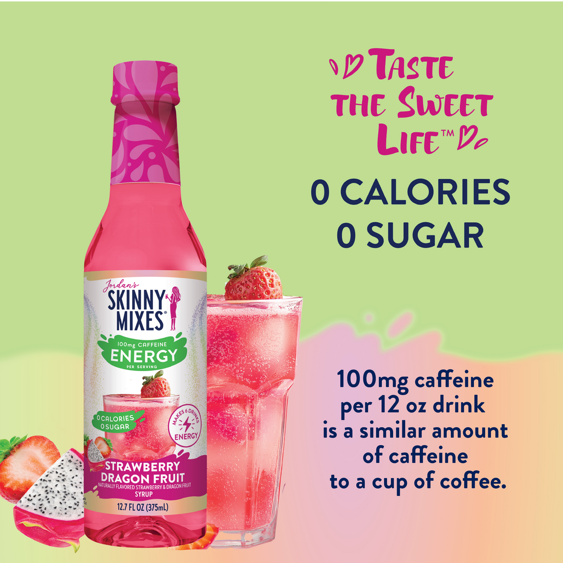 Strawberry Dragon Fruit Energy Syrup - Sugar Free