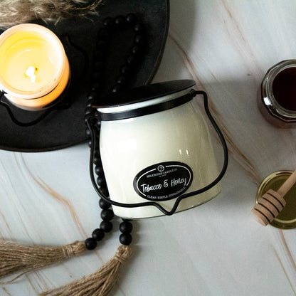 16 oz Butter Jar Candle: Tobacco &amp; Honey