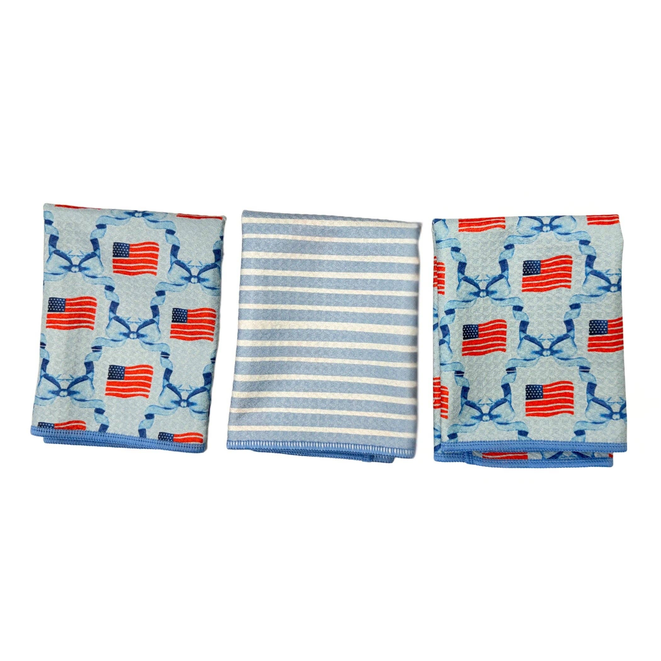 Mighty Mini Towel (Set of 3) Reversible - Flag Ribbon